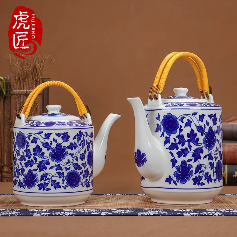 Théière céramique style chinois motifs traditionnels grande capacité - vue 5 sur 7