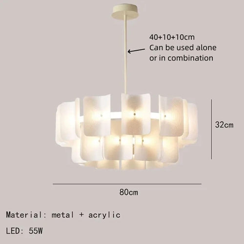 Moderner LED-Kronleuchter aus Acryl mit variabler Dimmung
