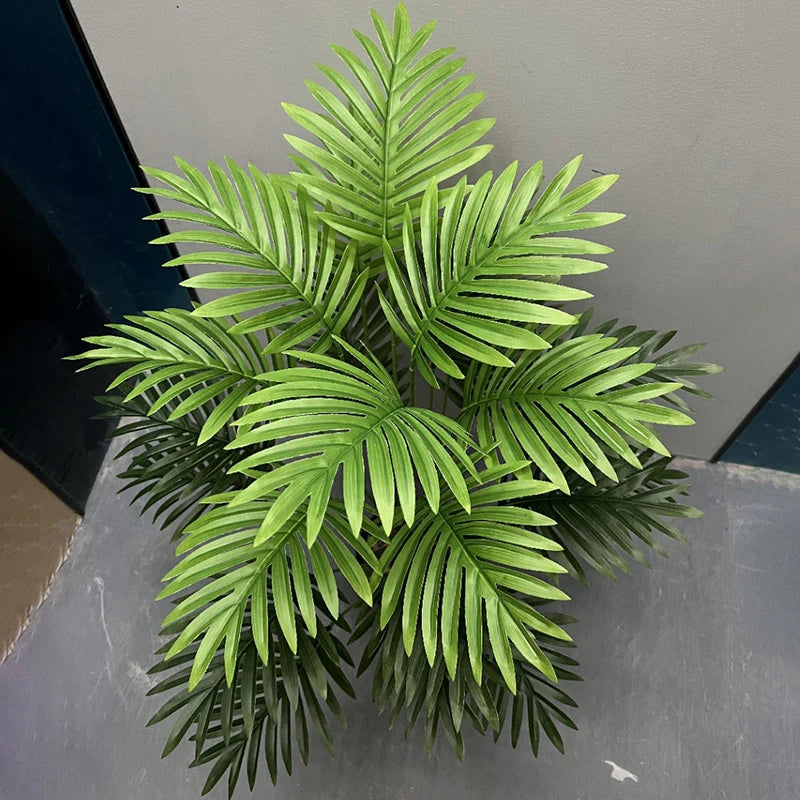 grand palmier artificiel avec branches de monstera pour décoration extérieure - vue 7 sur 7