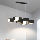 lustre minimaliste post-moderne de luxe avec lampes led géométriques