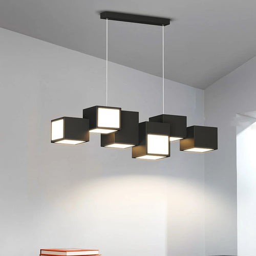 lustre minimaliste post-moderne de luxe avec lampes led géométriques