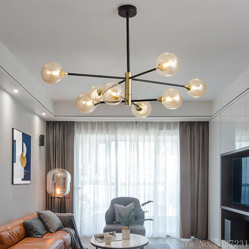 lustre moderne en forme de haricot avec éclairage led suspendu - vue 4 sur 16