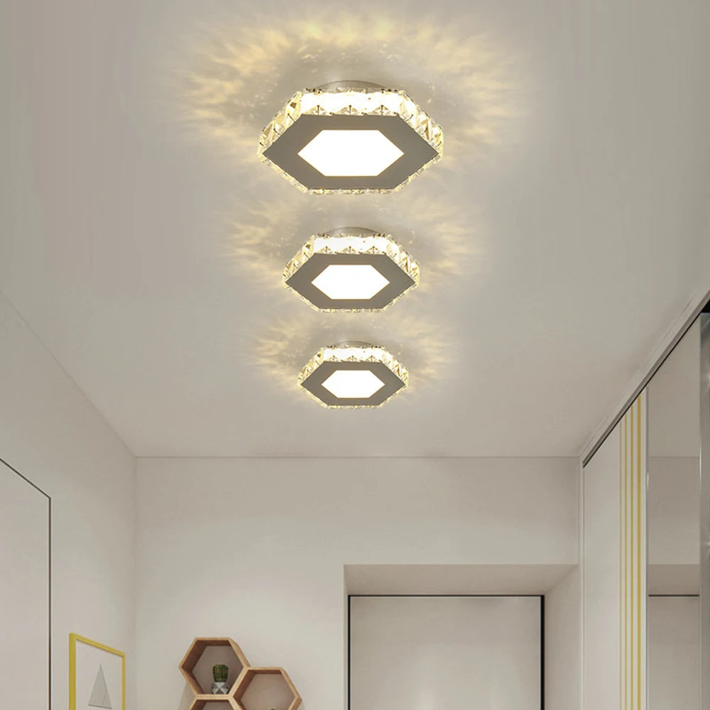 Plafonnier led moderne en cristal pour maison et balcon