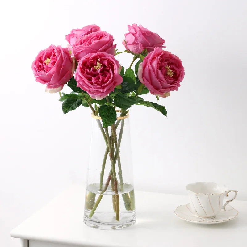 rose de thé artificielle en latex pour décoration et événements - vue 3 sur 11