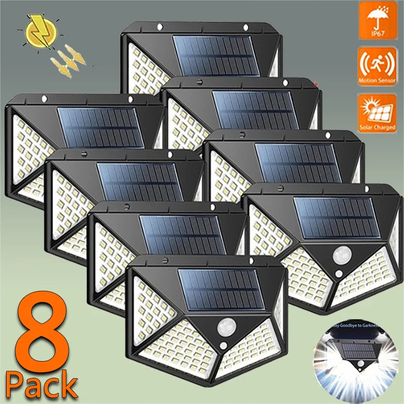 lot de lampes solaires à led avec capteur de mouvement pour jardin - vue 2 sur 7