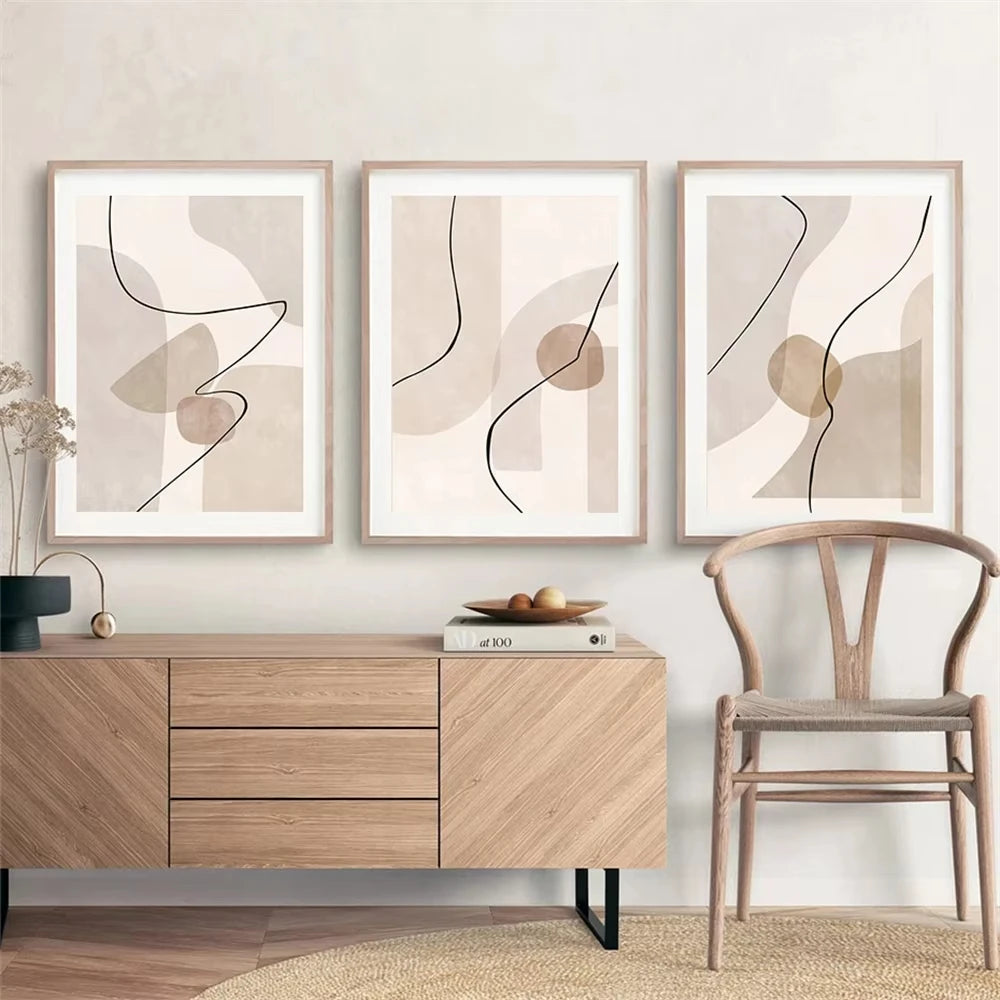 Tableau  art mural abstrait géométrique moderne pour décoration intérieure - vue 5 sur 9