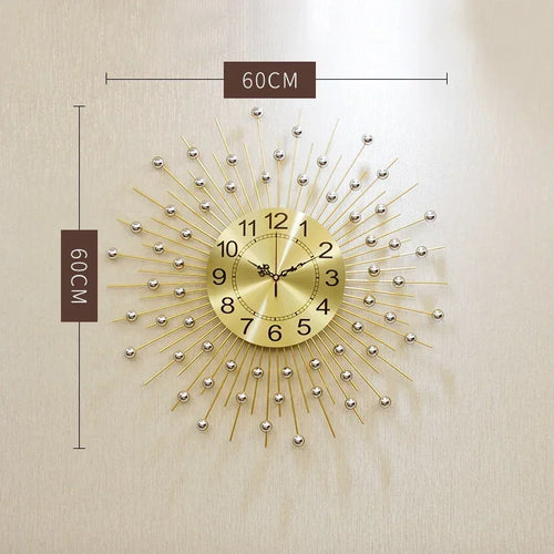 horloge murale créative en métal design européen silencieuse