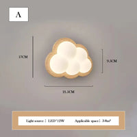 Wandleuchte aus Massivholz Wolke für Kinderzimmer