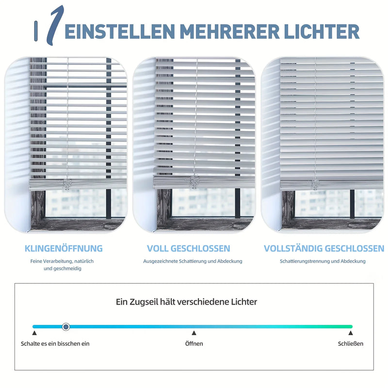 Store vénitien aluminium sans perçage pour fenêtre chambre