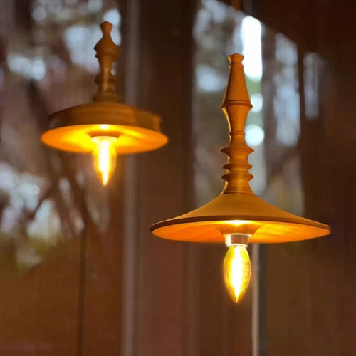 Vintage-Pendelleuchte aus Holz für Bar und Restaurant im nordischen Stil