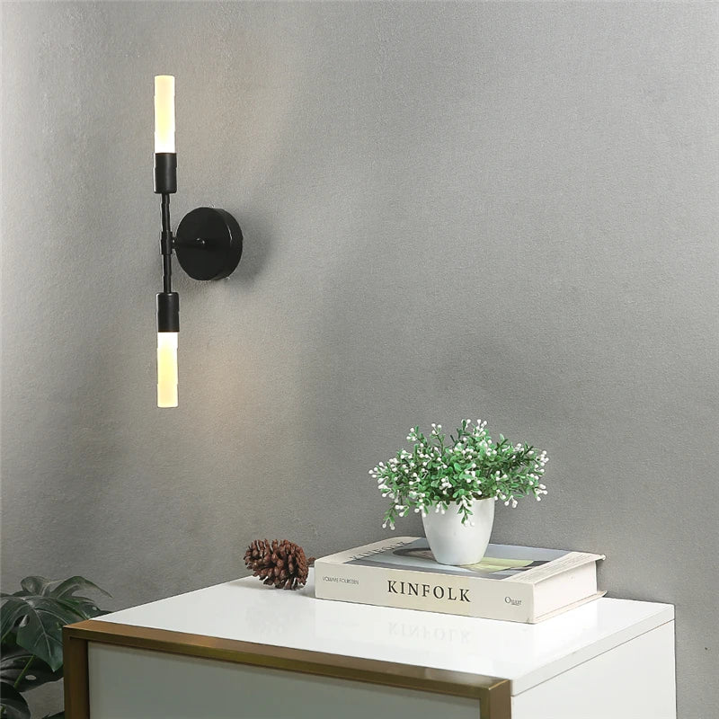 applique murale modernes minimalistes en verre 2 têtes - vue 6 sur 8