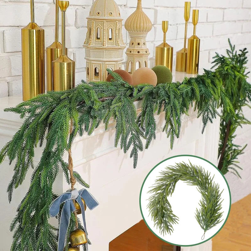 guirlande de pin réaliste pour décoration de noël et bricolage
