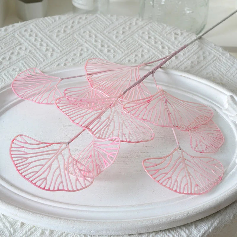 lot de feuilles artificielles ginkgo eucalyptus houx pour décoration florale - vue 10 sur 13