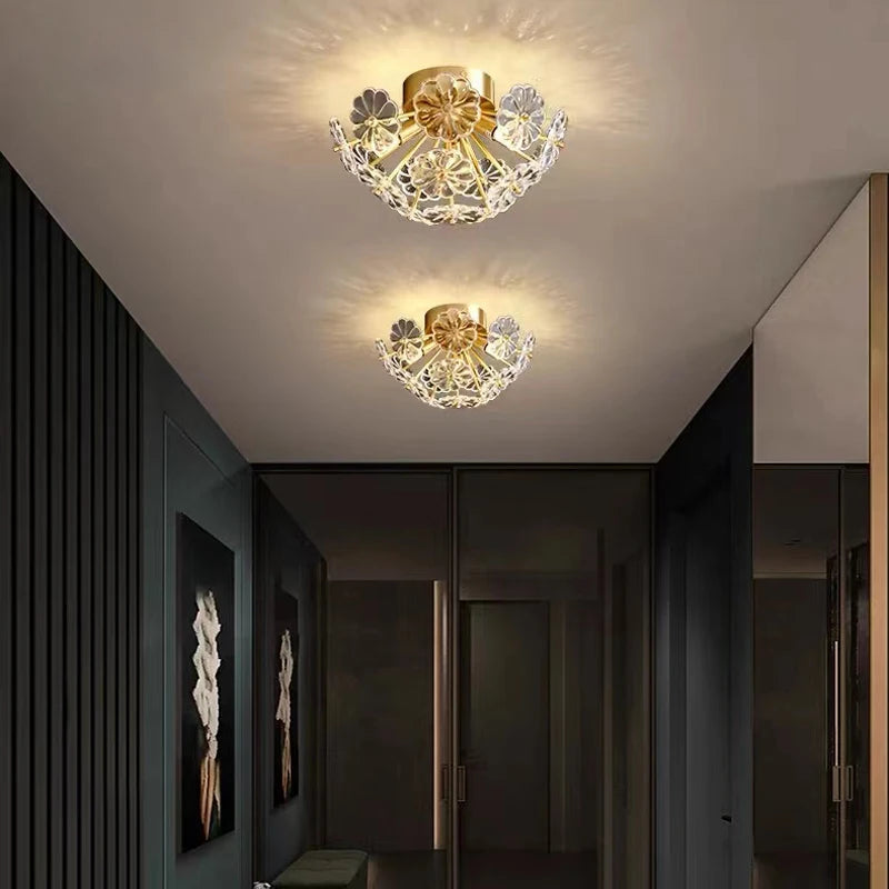 plafonnier en verre cristal luxe design nordique pour intérieur moderne - vue 4 sur 9