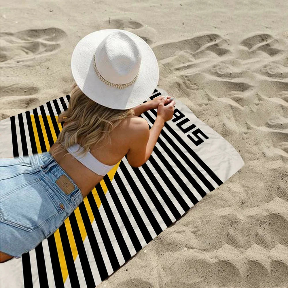 serviette de plage microfibre bauhaus géométrique séchage rapide - vue 5 sur 6