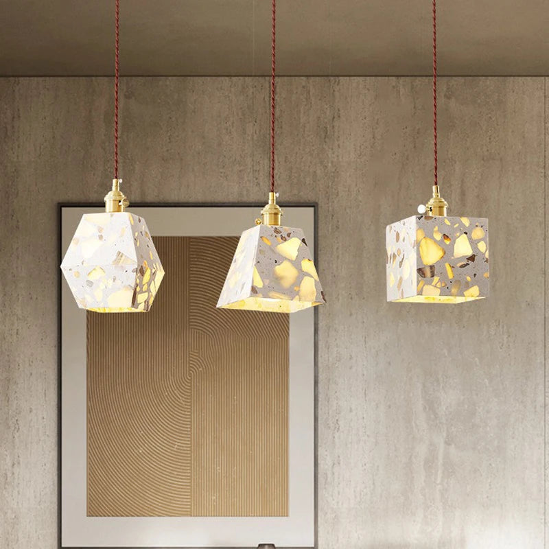 Industrial Style Concrete Pendant Light Fixture, Eco-friendly chandeliers are suitable for bedside, restaurant, café, etc - vue 7 sur 10
