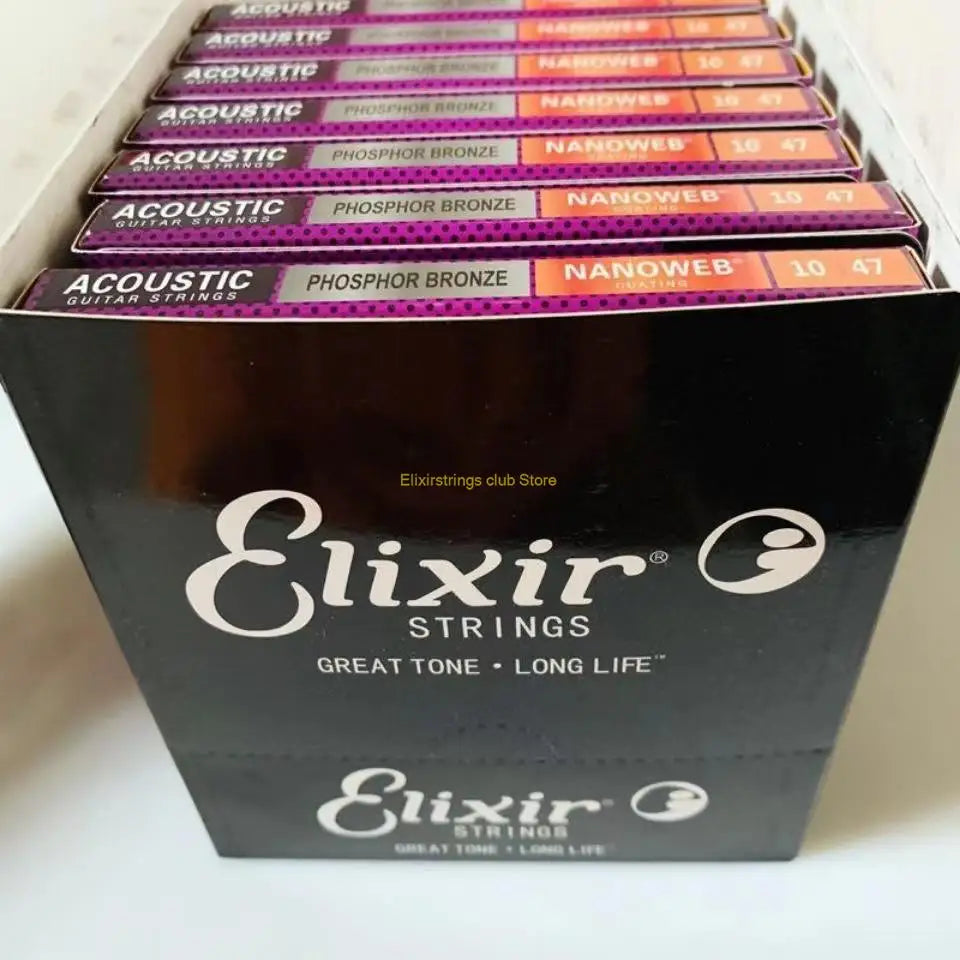 ensemble de 10/12 cordes de guitare elixir nanoweb 80/20 bronze pour électrique acoustique - vue 4 sur 21