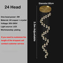 lustre en cristal led design en cuivre moderne et élégant
