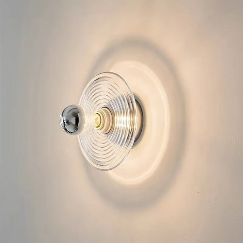 Wandleuchte aus Wellenstruktur-Glas für Flur, Eingang und Treppenhaus - vue 2 sur 9