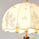 lustre médiéval français vintage en bois et tissu