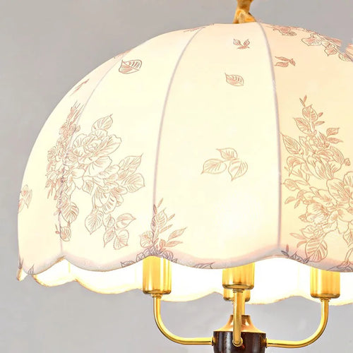 lustre médiéval français vintage en bois et tissu