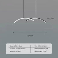 Moderner LED-Kronleuchter mit Fernbedienung und schlichtem Linien-Design