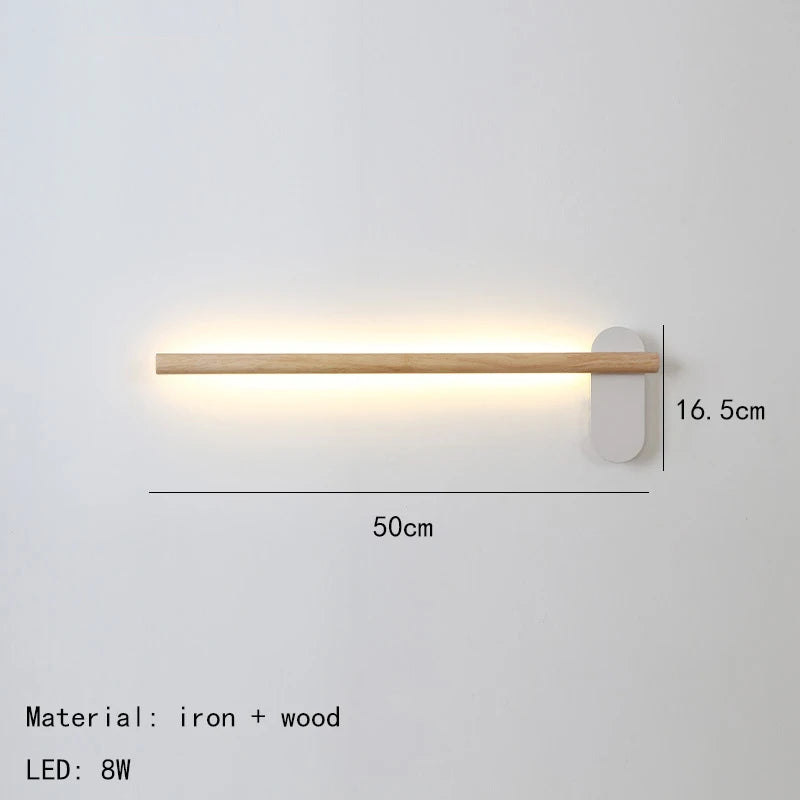 applique murale nordique réglable minimaliste en bois et métal