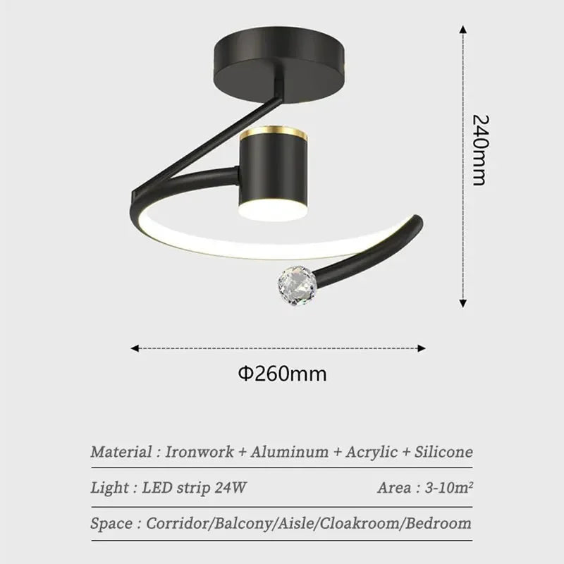 Plafonnier led minimaliste ciel étoilé éclairage intérieur - vue 6 sur 8