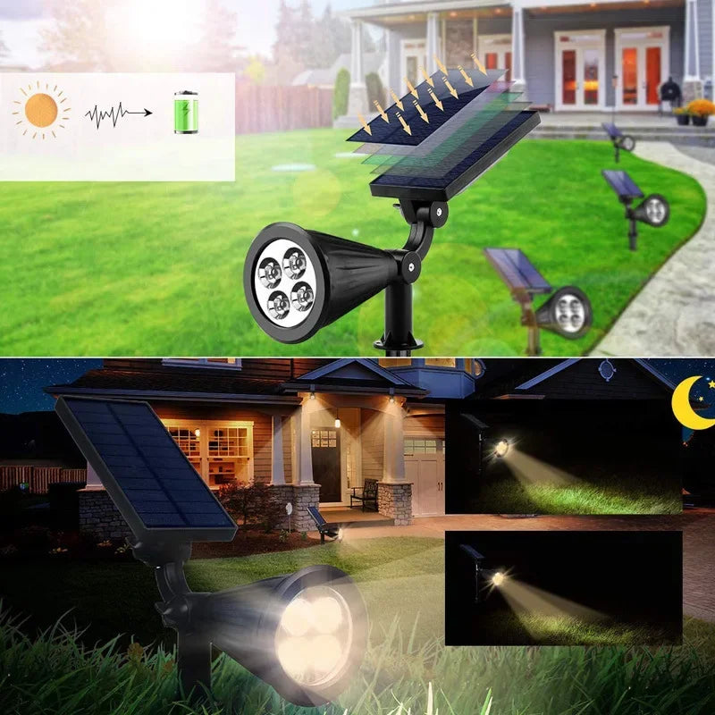 Projecteurs solaires extérieurs lampe à gazon branchée au sol LED 4/7 ampoules IP65 étanche lampe décorative en pierre de jardin lumière en expansion d'arbre - vue 11 sur 12