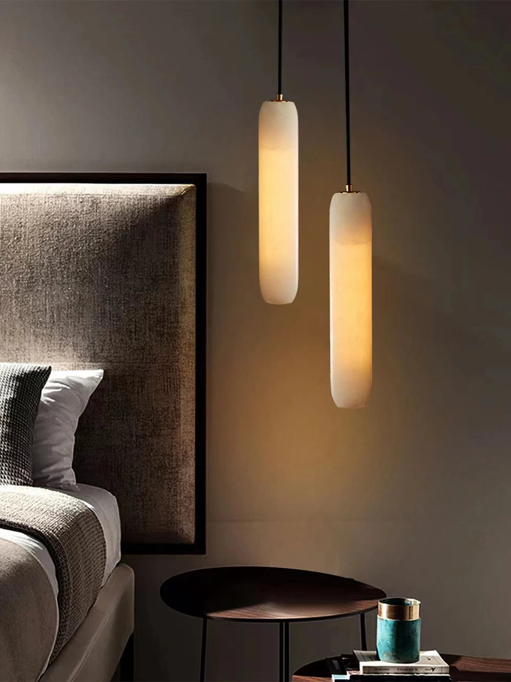Suspension Simple Créatif Minimaliste Luxe LED Personnalité Artistique Marbre pour Escalier - vue 3 sur 19