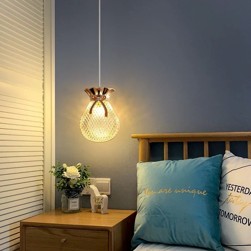 suspension Nordique comptoir allée salle à manger fenêtre chambre moderne Simple luxe sac petit LED - vue 4 sur 15