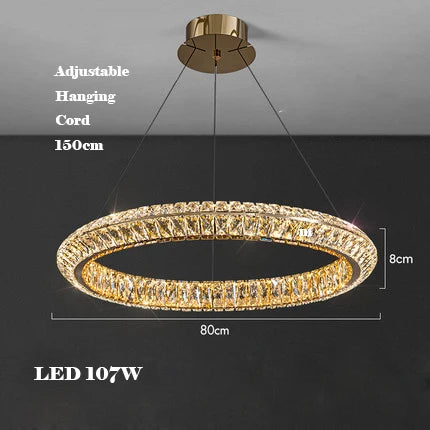 lustre en cristal doré design moderne pour intérieur élégant