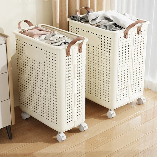 Dirty clothes basket, folding multifunctional handheld dirty clothes basket, large capacity collection basket, storage basket - vue 3 sur 8