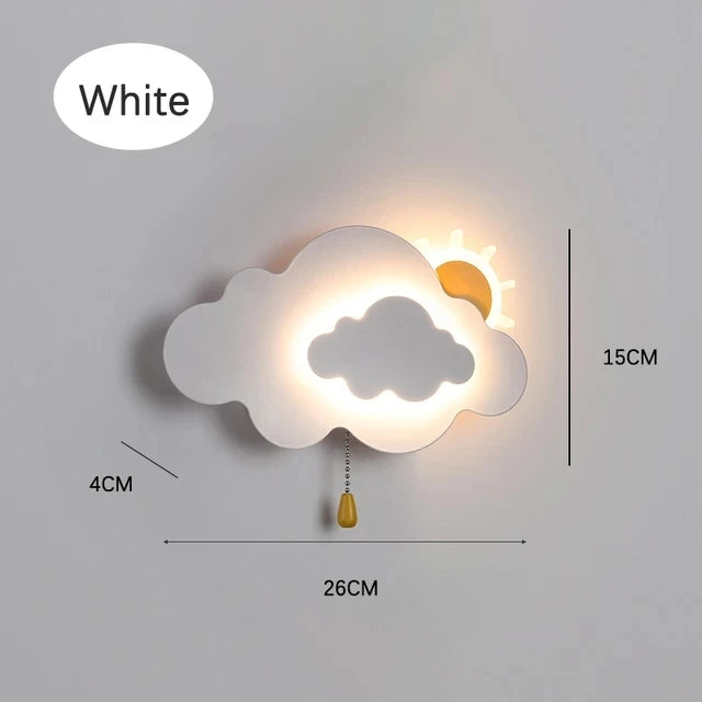 Moderne Wandleuchte in Wolkenform für das Kinderzimmer – Minimalistische Nachttischlampe