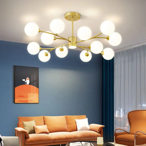 Nordischer LED-Glaskronleuchter für Küchendekoration - vue 3 sur 14