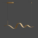 Moderner LED-Kronleuchter aus Kupfer mit Wellen-Design