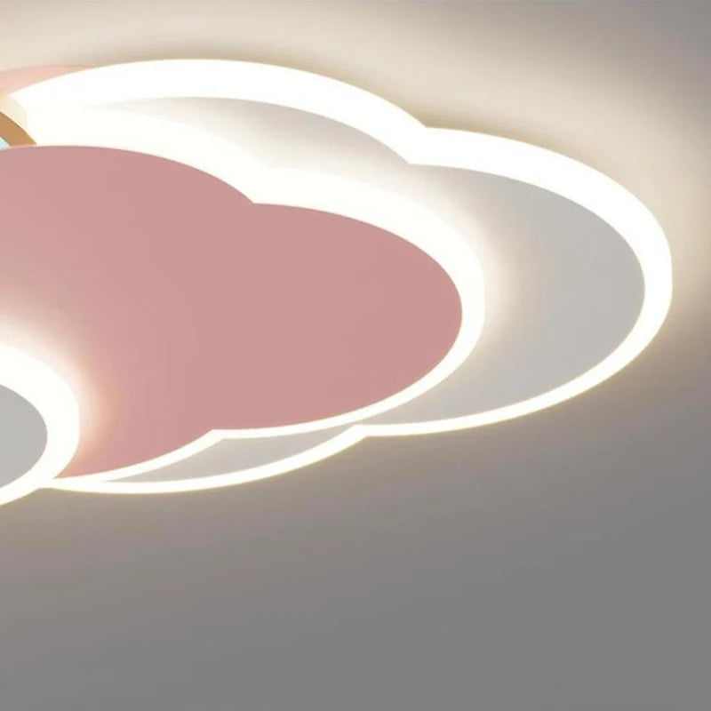 plafonnier nuage arc-en-ciel romantique pour princesse avec télécommande en option - vue 7 sur 8