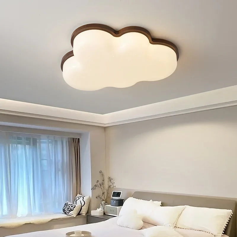 Plafonnier nordique en bois massif pour chambre à coucher - vue 5 sur 12