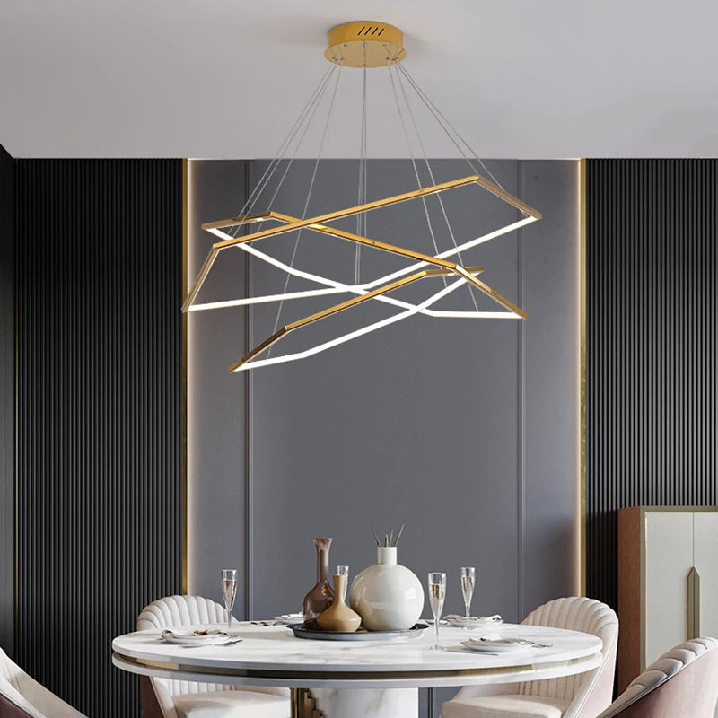 Moderne luxe or LED suspension lumières salon salle à manger éclairage décor Lustre Lustre intérieur chambre suspendus luminaires - vue 4 sur 21
