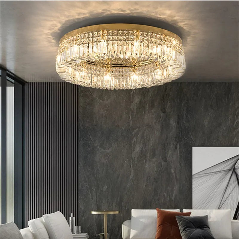 Plafonnier Led en cristal au design moderne - vue 6 sur 16