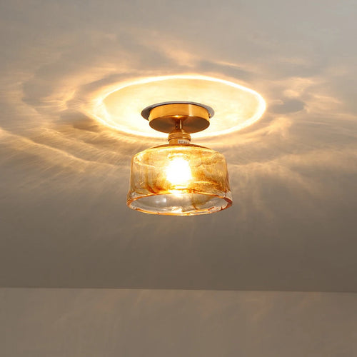 plafonnier led en verre design nordique industriel décoratif - vue 3 sur 12