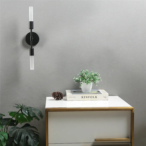 applique murale modernes minimalistes en verre 2 têtes