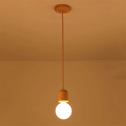 Vintage-Pendelleuchte aus Eichenholz im modernen Design - vue 14 sur 15