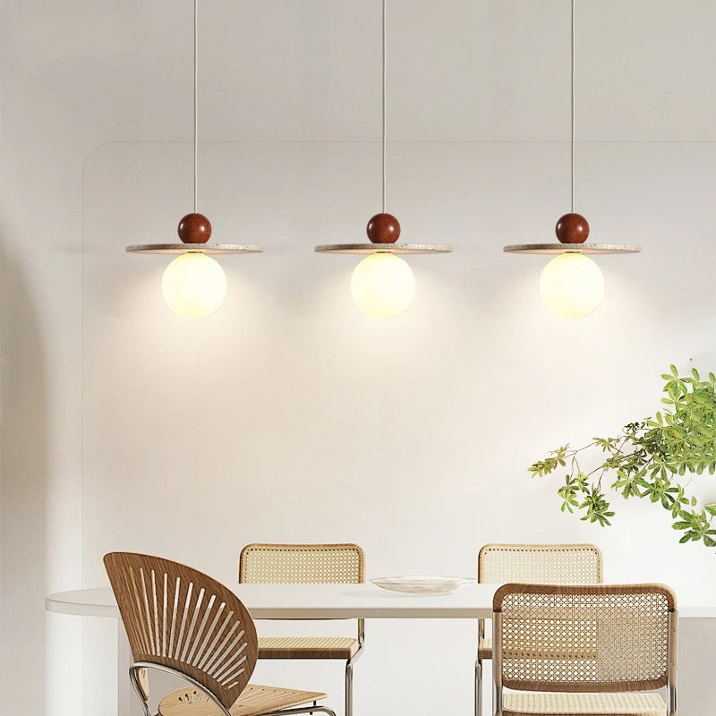 High Quality Cave Stone Hanging Light Glass Ball Ceiling Pendant Lamp Suspension Chandelier for Kitchen Island  Bedroom - vue 6 sur 7