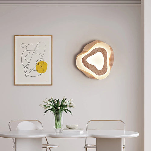 lustre led moderne en bois pour chalet loft intelligent