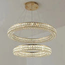 lustre moderne en cristal à deux couches pour décoration