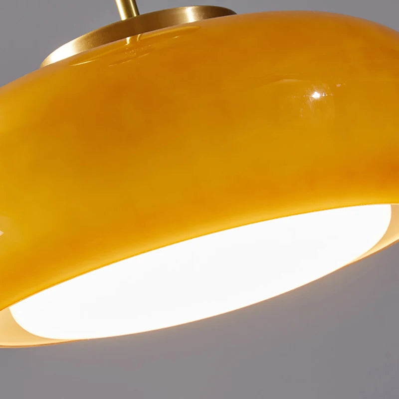 Moderner Glas-Kronleuchter mit Pendelleuchte in goldfarbenem und verchromtem Metall - vue 5 sur 22