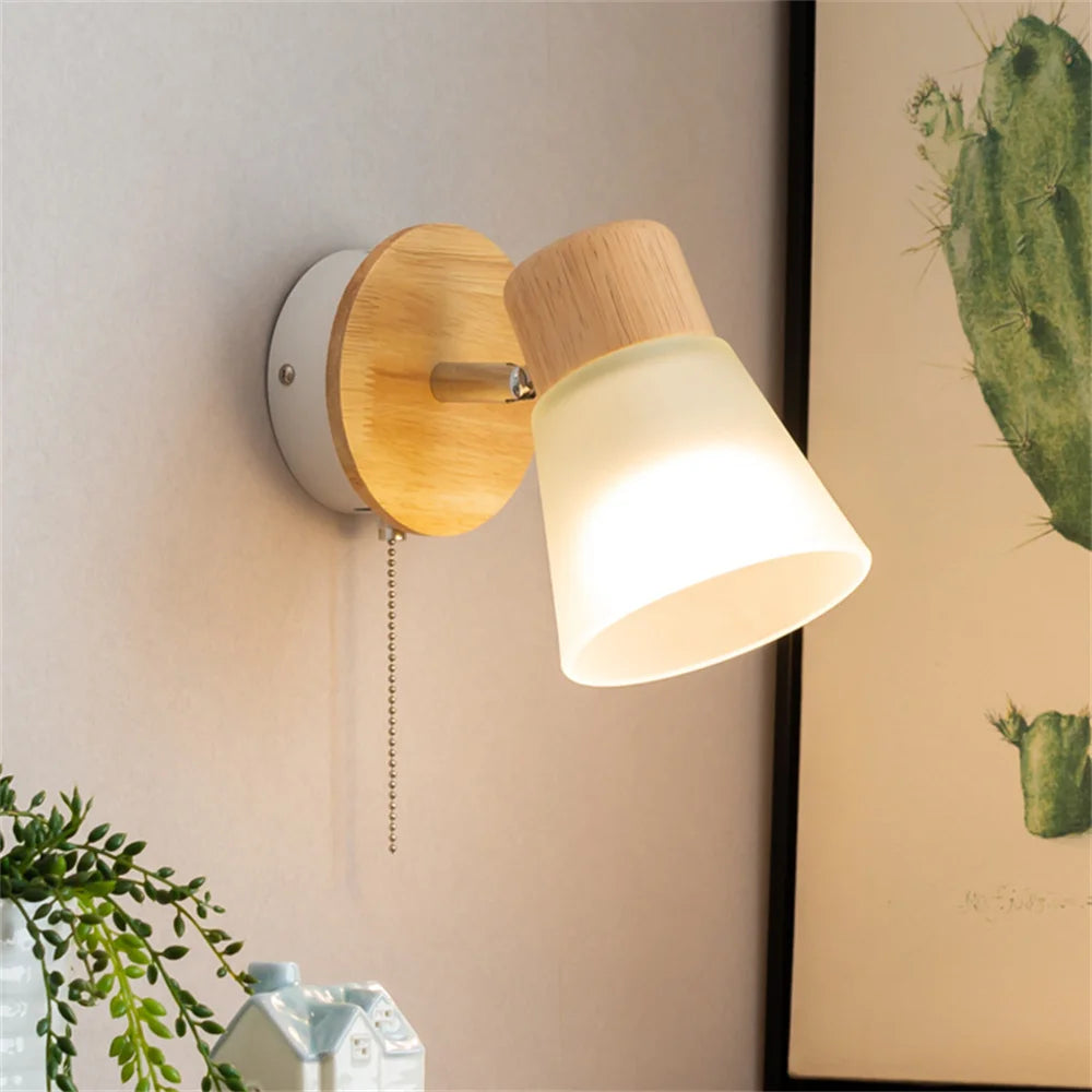 appliques murales modernes avec interrupteur à tirette en verre - vue 5 sur 8