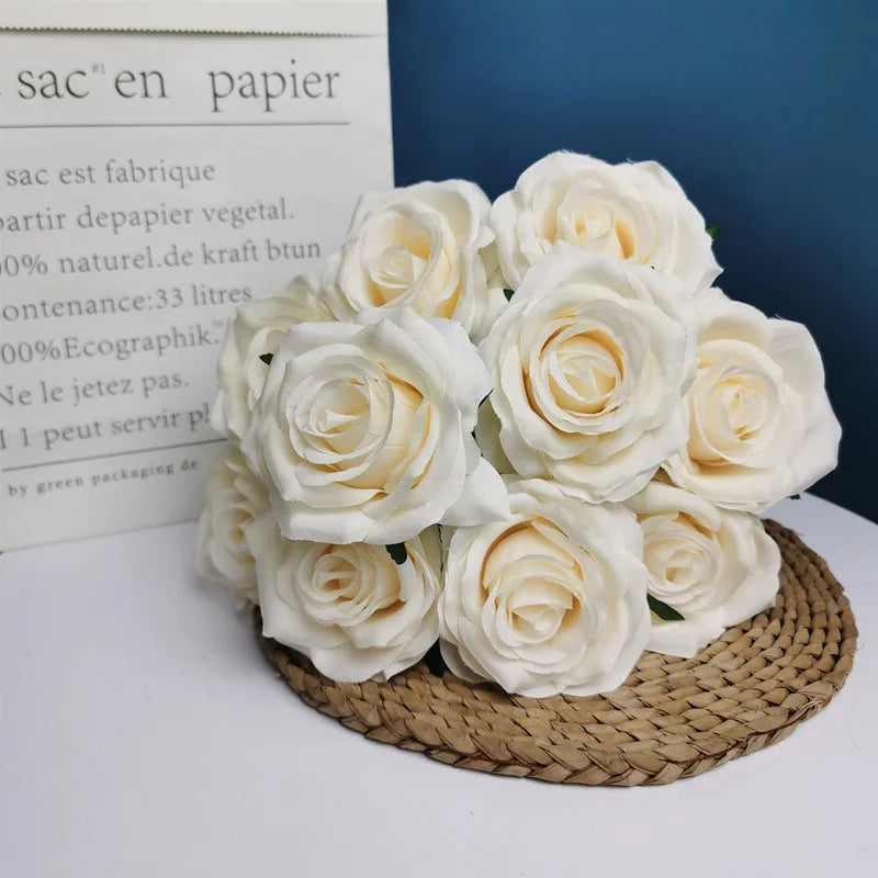 bouquet de roses artificielles pour mariage et décoration intérieure - vue 13 sur 30