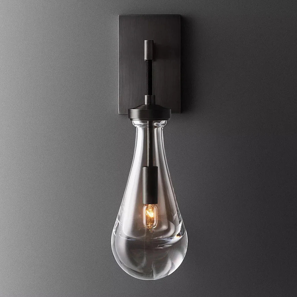 Style rétro luxe goutte d'eau applique éclairage intérieur LED moderne noir corde applique décoration de la maison salon chambre - vue 2 sur 6